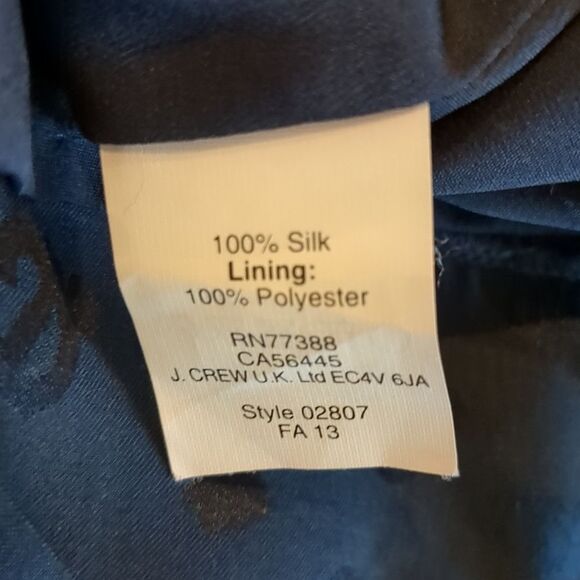 J. Crew Navy Knee Length Silk Jacquard Tonal Shift Dress Size 6 - Picture 15 of 15
